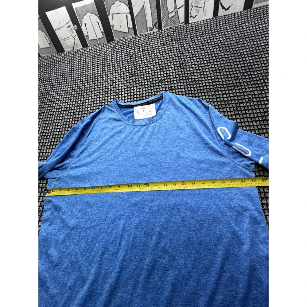 Spyder Rash Guard Mens Large Blue Long Sleeve Swim Shirt Logo Z336